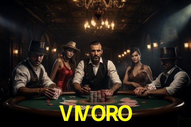 Una escena digital vívida inspirada en casino con VIVORO mostrado prominentemente, luces brillantes, fichas, cartas y acentos dorados.